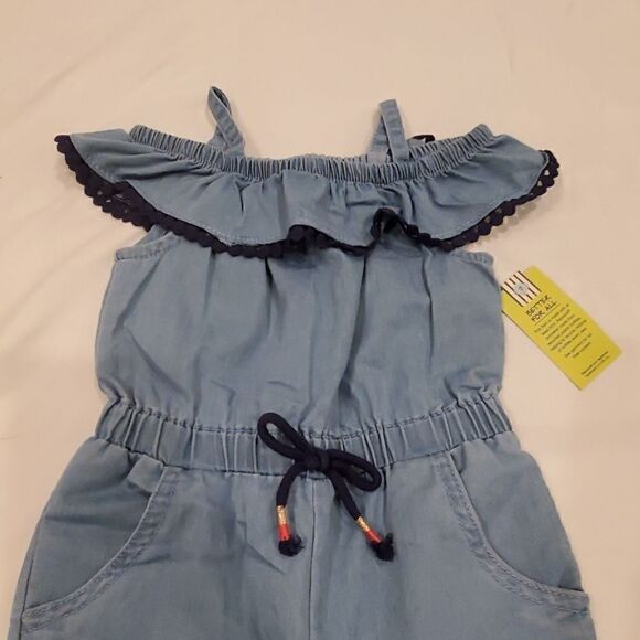 Genuine Kids Toddler Girls' denim Romper bleu - Picture 5 of 6